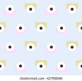 Cute abstract pastel circle design with square pattern seamless background wallpaper. Vector image