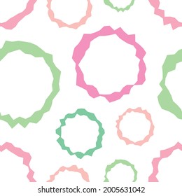 Cute abstract pattern from circles. Seamless baby pattern, texture with pastel circles. Children's print, for fabrics, textiles, for clothes. Boho style, trendy print. Minimalistic abstract texture.