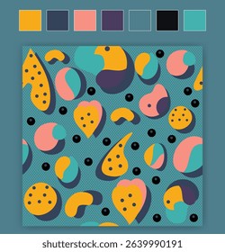 cute abstract pattern pastel color blue green yellow purple