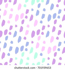 Cute abstract pattern of simple hand-drawn elements brush strokes. It can be used for packaging, wrapping paper, textile and etc. In gentle tones on a white background