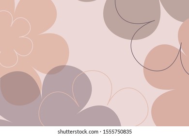 Cute abstract peach background with elegant decoration with fantasy flowers. Adorable luxury texture. Vector illustration