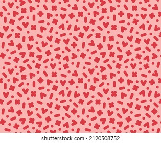 cute, abstract pink and red seamless pattern - vector illustration