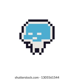 Cute abstract pixel art character, element design for logo, app, web, sticker. Video game sprite. Isolated vector illustration. 