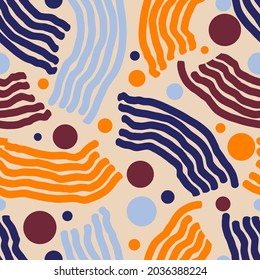 Cute abstract print seamless pattern.Vector illustration for celebration, party, holiday, invitation and Your project.Modern Creative Style.Chaotic Decor.