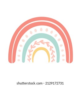 Abstrakter Regenbogen im Boho-Stil. handgezeichnete Vektorgrafik