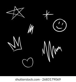 Cute Abstract Scribbles and Doodle Clipart Set