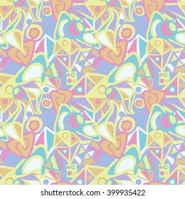 Cute abstract seamless pattern in pastel colors