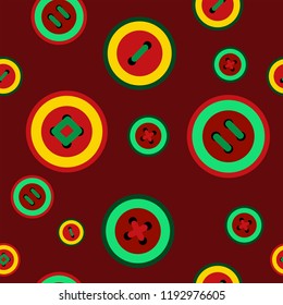 Cute abstract seamless texture with a buttons on a dark background