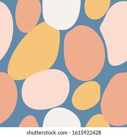 Cute abstract seamless texture with circles shapes in pastel colors. Abstract seamless organic texture. Trendy and stylish wallpaper, textile, wrapping paper, cover, surface design and more