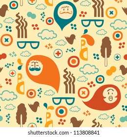 Cute abstract seamless texture. Vector colorful pattern for you background.