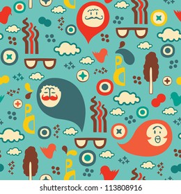 Cute abstract seamless texture. Vector colorful pattern for you background.