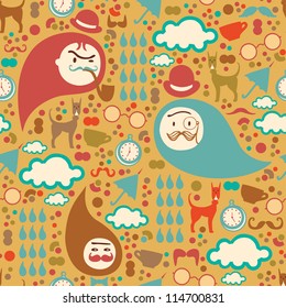 Cute abstract seamless texture. Vector colorful pattern for you background.