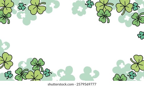 Cute Abstract Shamrock Patrick Day Clover Frame. This abstract design is perfect for greeting cards, invitations, digital projects, and event decorations. Celebrate the luck of the Irish!