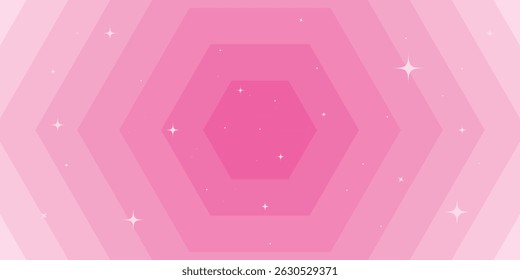 Cute abstract shape pink background with sparkles