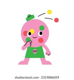 Cute abstract shapes characters. Cute candy vending machine.