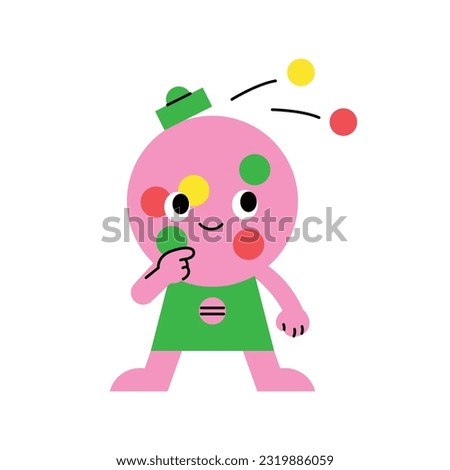 Cute abstract shapes characters. Cute candy vending machine.