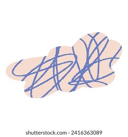 Cute abstract shapes and doodle elements cutout, collage designs. Graphic art. Flat vector illustration isolated on white background.