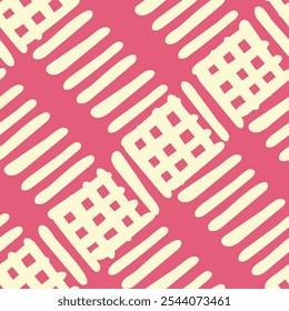 Cute abstract shapes line pattern