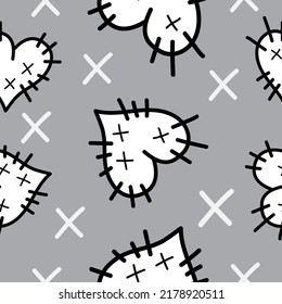 Cute abstract sharp heart cartoon doodle pattern arts