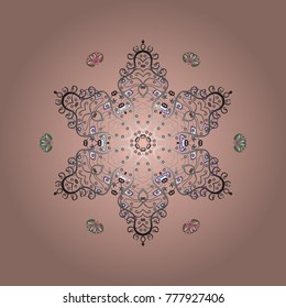 Cute abstract snowflakes vector design on neutral, gray and white colors. Flat snow doodle icons, snow flakes silhouette for christmas banner, cards. New year snowflake.