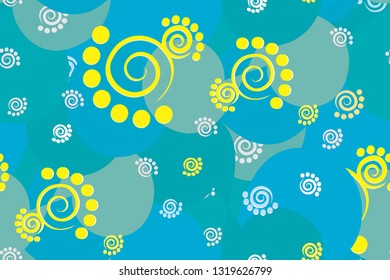 Cute abstract spiral dots seamless pattern