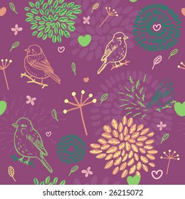 Cute abstract spring pattern in vector