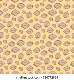 Cute abstract summer background with seashells