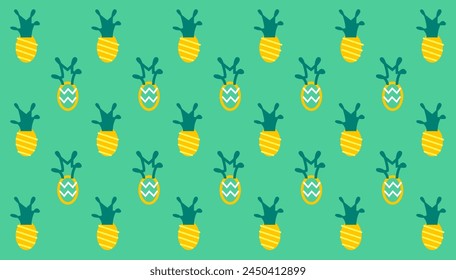 Cute abstract summer pineapple fruit pattern background. vector illustration.