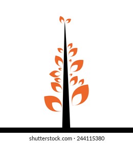 Cute abstract tree on a white background