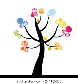 Cute abstract tree on a white background