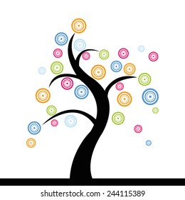 Cute abstract tree on a white background