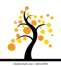 Cute abstract tree on a white background