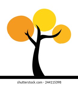 Cute abstract tree on a white background