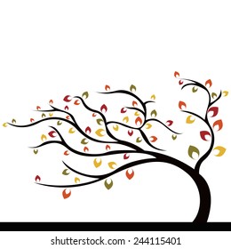 Cute abstract tree on a white background
