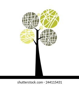 Cute abstract tree on a white background