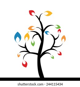 Cute abstract tree on a white background