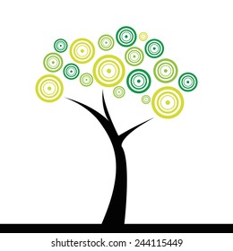 Cute abstract tree on a white background