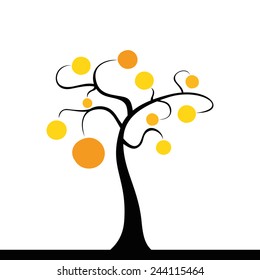 Cute abstract tree on a white background