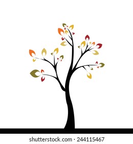 Cute abstract tree on a white background