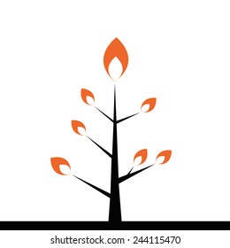Cute abstract tree on a white background