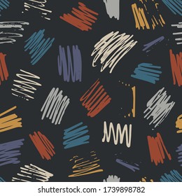 Cuto vector abstracto colorido texturizado forma cuadrada de garrapata dibujada a mano sin fisuras. Textura moderna de colores pastel para los niños diseño textil, papel de envoltura, superficie, papel de pared, fondo