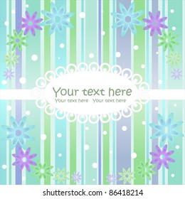 cute abstract vector floral card with colorful strips