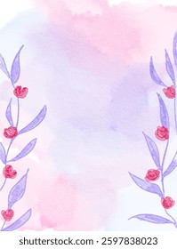 cute abstract watercolor illustration of colorful soft pastel flower background wallpaper