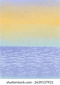 cute abstract watercolor illustration of colorful soft pastel cloud blue sky, flower field, meadow hill scenery background wallpaper