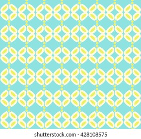 Cute abstract yellow petal with brush on blue background pattern seamless backdrop wallpaper. Vector image