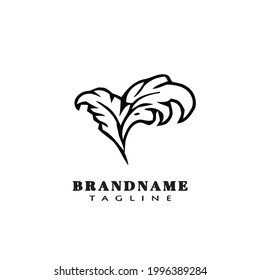 cute acanthus leaf logo ornament icon modern vector illustration