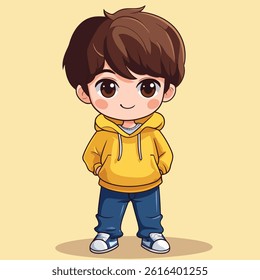 cute Actress boy mascot pfp cartoon no details solid background bright