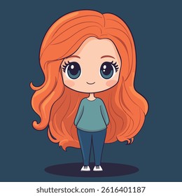cute Actress girl mascot pfp cartoon no details solid background bright