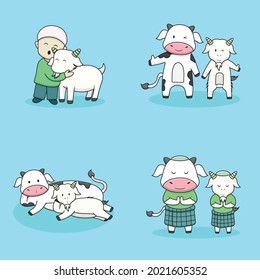 Cute-adha-Zeichensatzkollektion