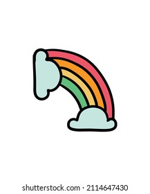 Cute adn simple colorful rainbow and clouds